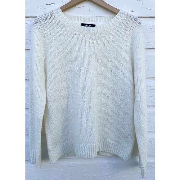 Sweaters - NEW LuLu's Sweater Open Back Ivory Cream Slub Knit Super Soft Women's Small